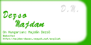dezso majdan business card