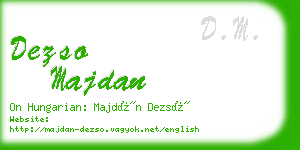 dezso majdan business card